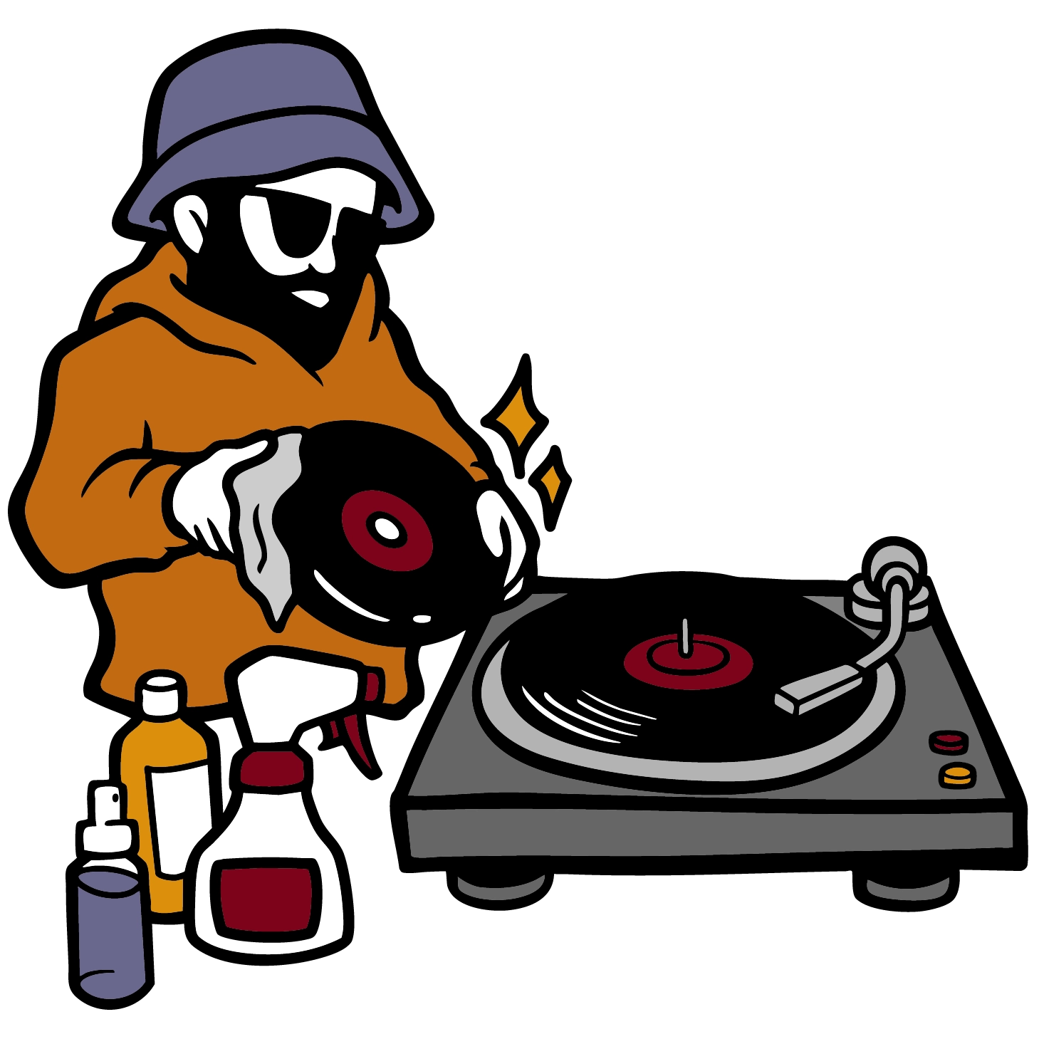 レコードクリーニングのイラスト